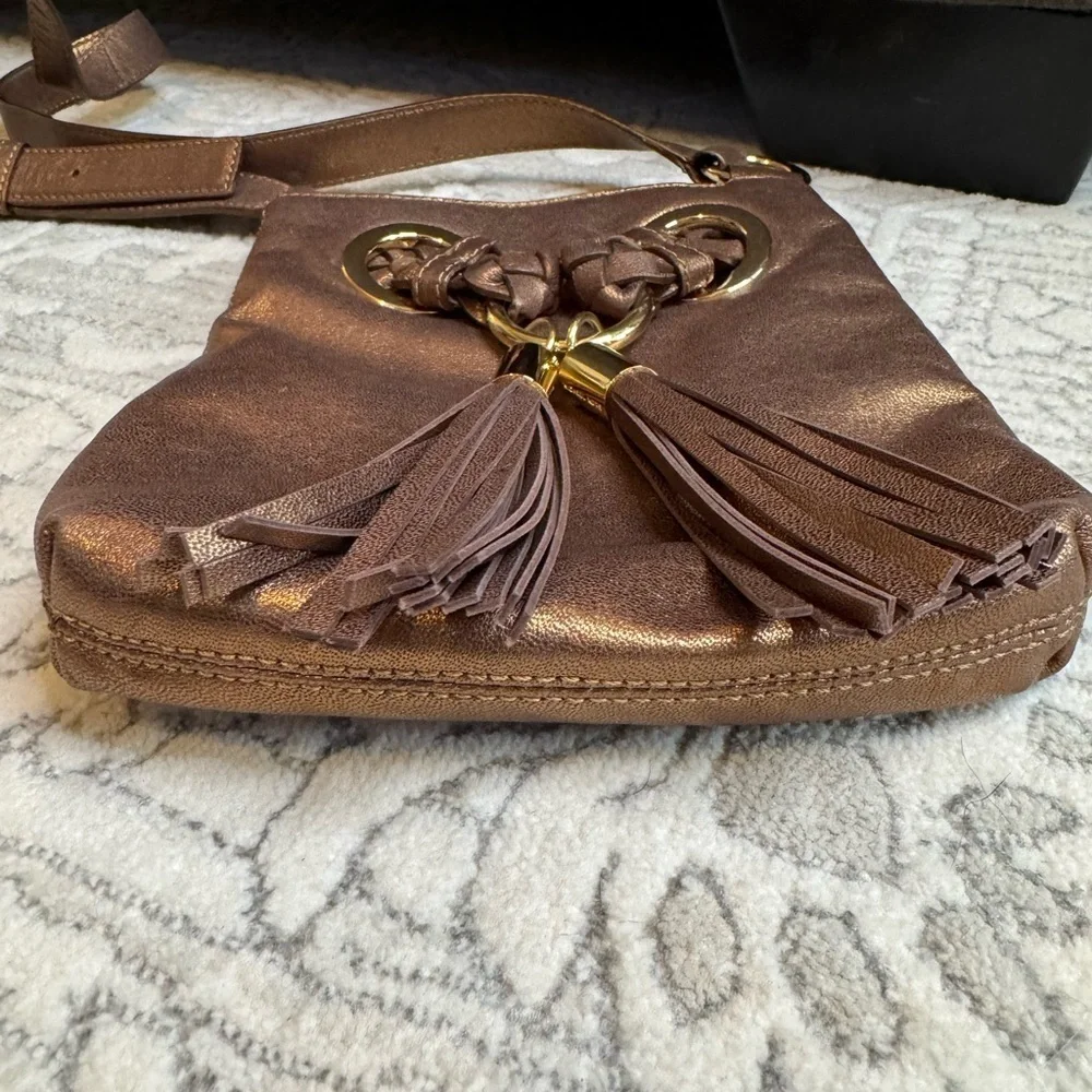 Michael Kors Bronze crossbody with gold hardware